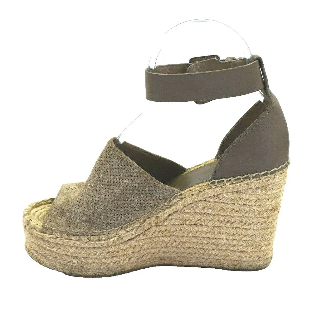 Marc Fisher Adalyn Women's Size 8 M Espadrille Wedge Sandals Peep‎ Toe Suede